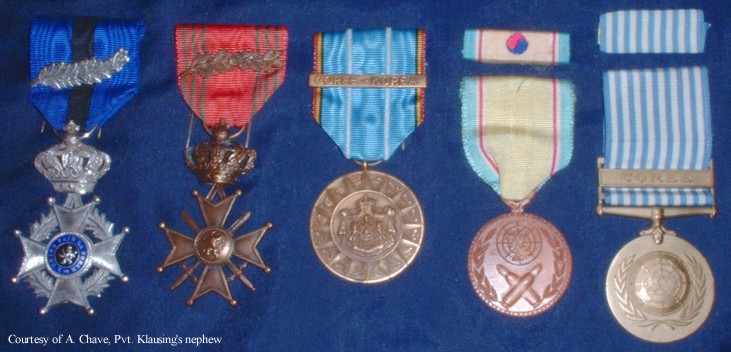 Pvt Klausing's medals