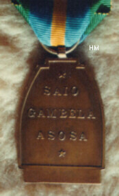 The Abyssinian Campaign Medal reverse